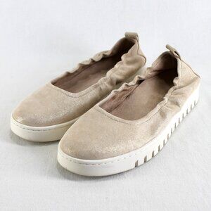 Vionic Uptown Ballet Slip On Shoes Womens Size 11 Soft Gold Leather